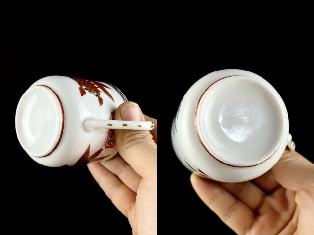 古玩陶瓷廣彩金玉滿堂紋杯碟拍賣，當前價格600元