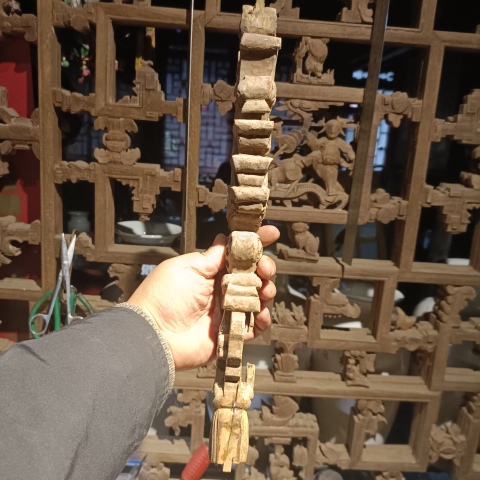 古玩雜項清早期潮汕木雕福慶有余拍賣,當前價格800元
