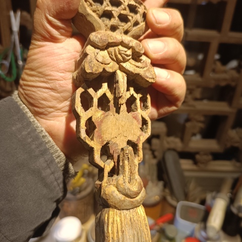 古玩雜項清早期潮汕木雕福慶有余拍賣,當前價格800元