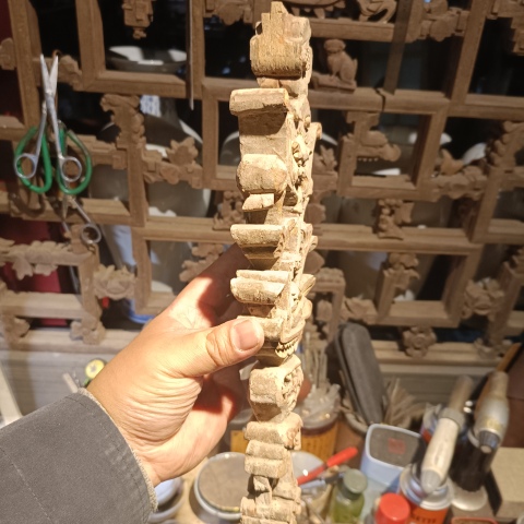 古玩雜項清早期潮汕木雕福慶有余拍賣,當前價格800元