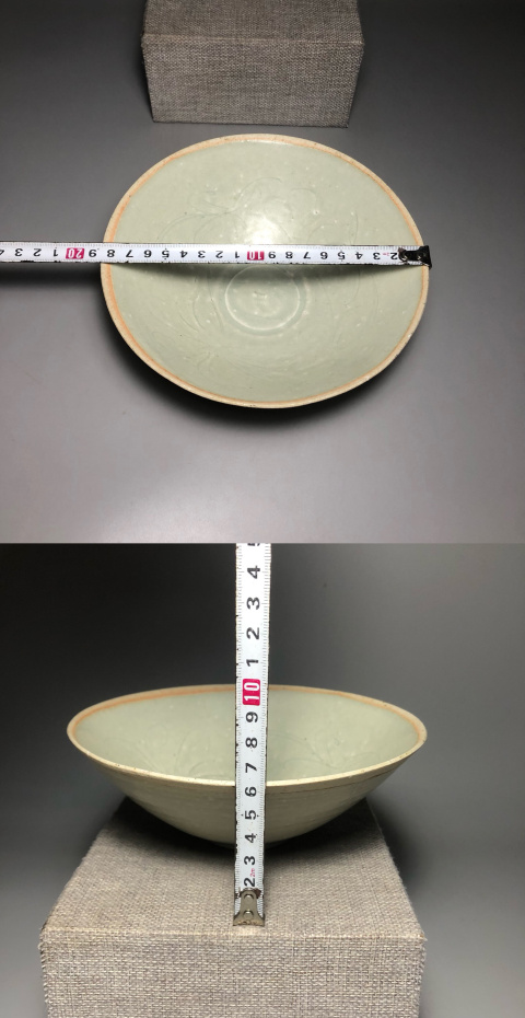 古玩陶瓷（精品收藏級）青白釉刻劃菊花紋大碗拍賣，當(dāng)前價格6888元