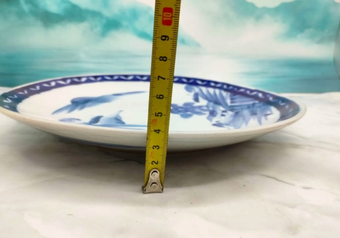 古玩陶瓷山水紋青花盤拍賣,當前價格350元