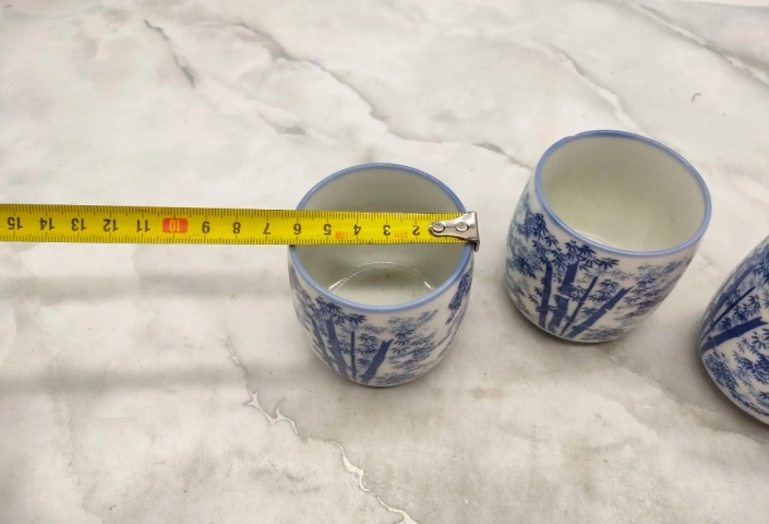 古玩陶瓷竹紋青花杯拍賣，當前價格160元