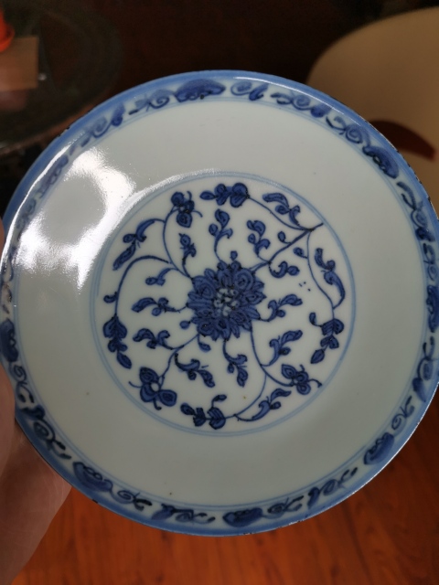 古玩陶瓷青花寶相蓮紋盤拍賣,當前價格1000元