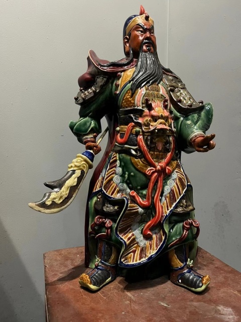 古玩陶瓷【凜凜關圣·武韻千秋】關二爺塑像拍賣，當前價格1800元