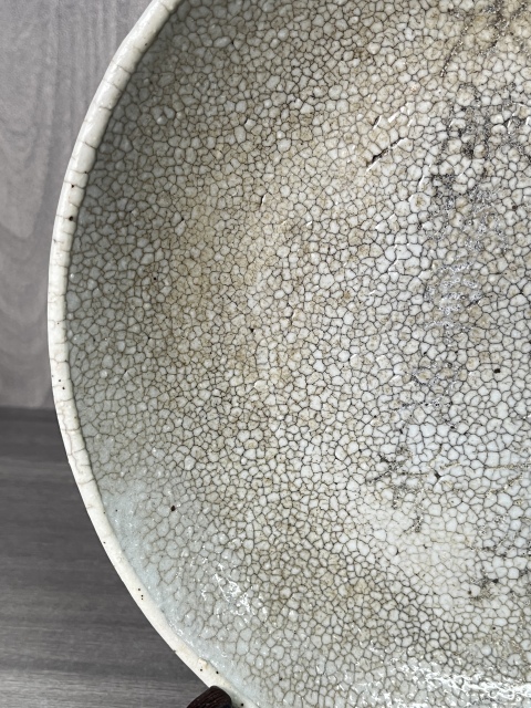 古玩陶瓷清中期 哥釉大盤拍賣，當前價格300元