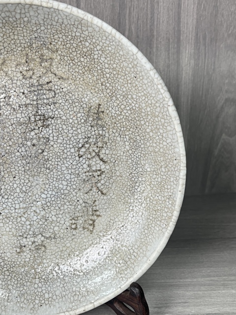 古玩陶瓷清中期 哥釉大盤拍賣，當前價格300元