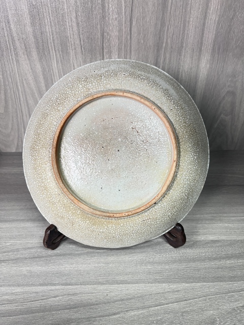 古玩陶瓷清中期 哥釉大盤拍賣，當前價格300元