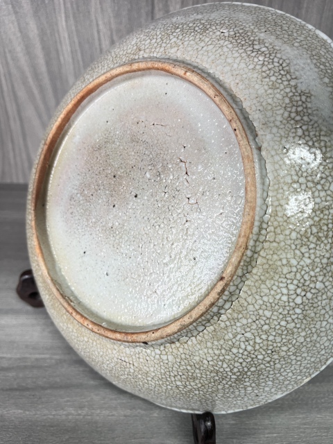 古玩陶瓷清中期 哥釉大盤拍賣，當前價格300元