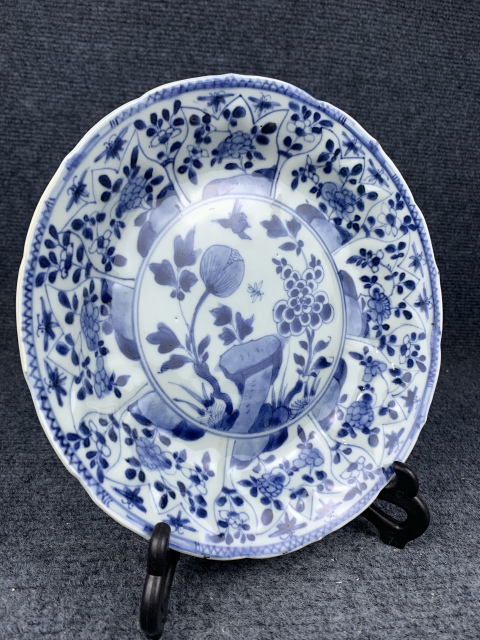 古玩陶瓷康熙青花折枝花卉盤拍賣,當前價格2600元