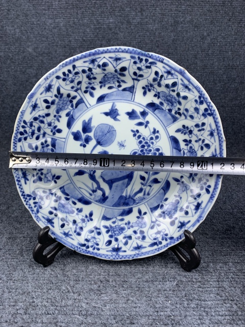 古玩陶瓷康熙青花折枝花卉盤拍賣,當前價格2600元