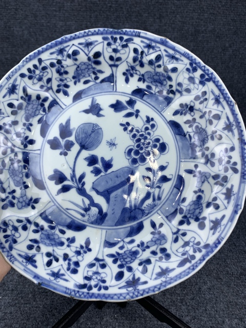 古玩陶瓷康熙青花折枝花卉盤拍賣,當前價格2600元