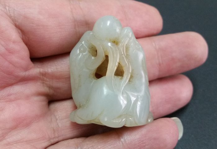 古玩玉器和田玉雕“洋洋得意”把件拍賣,當前價格480元