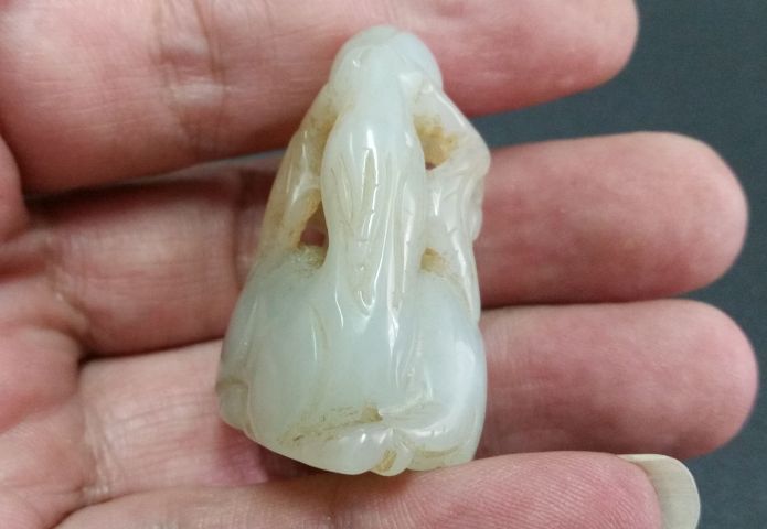 古玩玉器和田玉雕“洋洋得意”把件拍賣,當前價格480元