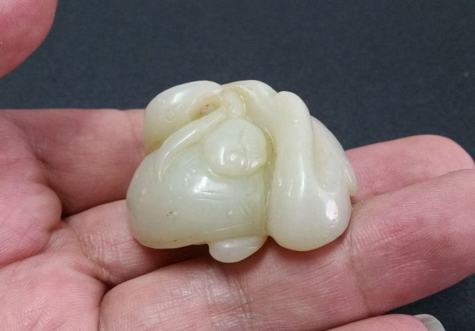 古玩玉器和田玉雕“鵝如意”把件拍賣，當前價格528元