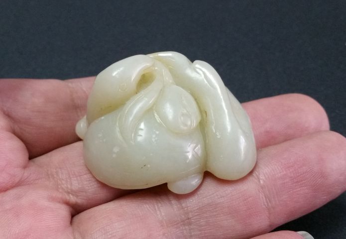 古玩玉器和田玉雕“鵝如意”把件拍賣，當前價格528元