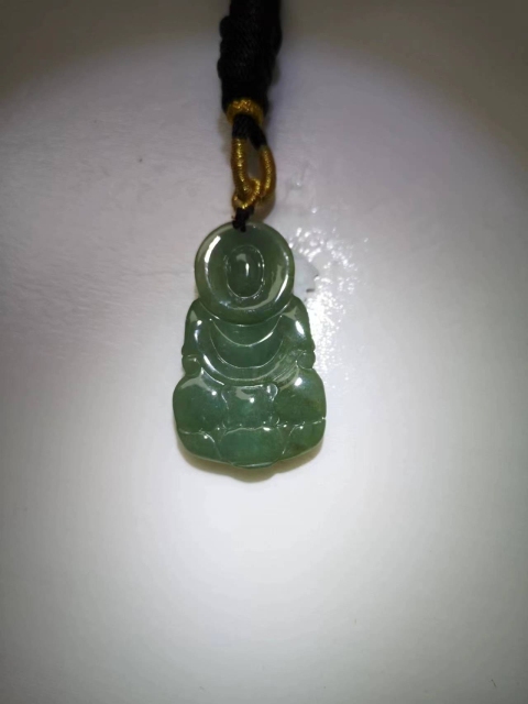 古玩玉器天然翡翠雕“觀音”掛件拍賣，當前價格580元
