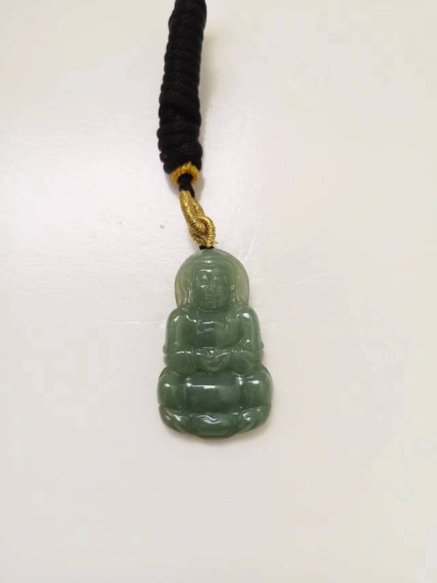 古玩玉器天然翡翠雕“觀音”掛件拍賣，當前價格580元