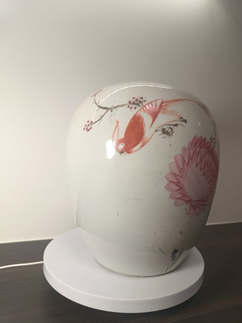 古玩陶瓷民國花鳥紋冬瓜罐拍賣,當前價格688元