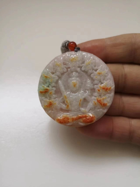古玩玉器翡翠雕“虛空藏菩薩”掛牌拍賣,當前價格680元