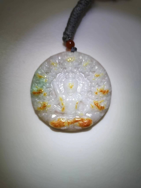 古玩玉器翡翠雕“虛空藏菩薩”掛牌拍賣,當前價格680元