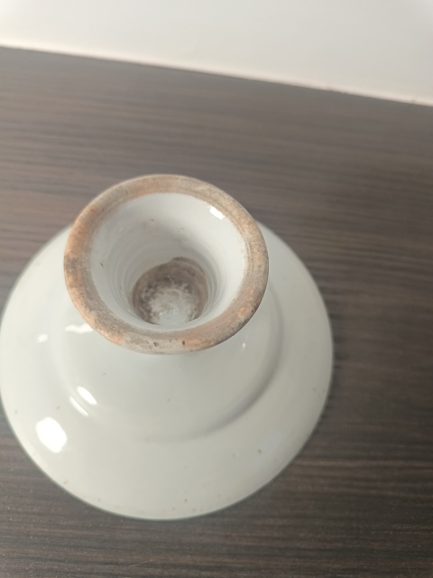 古玩陶瓷葡萄紋青花加彩高足盤拍賣，當前價格500元