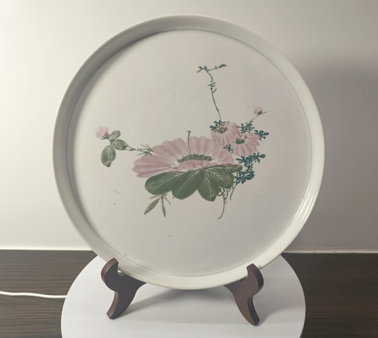 古玩陶瓷花卉紋彩繪大盤拍賣，當(dāng)前價格500元