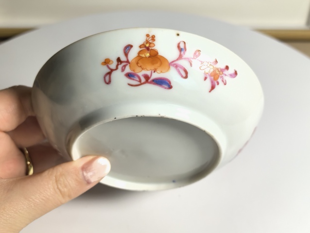 古玩陶瓷清乾隆 極品青花礬紅描金加料彩花卉紋盤拍賣,當前價格950元