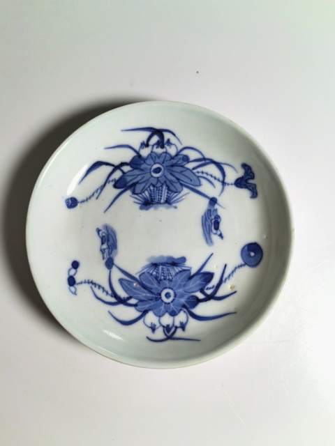 古玩陶瓷清道光 二級(jí)官青花滿池矯紋盤拍賣，當(dāng)前價(jià)格980元