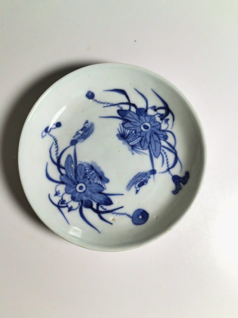 古玩陶瓷清道光 二級(jí)官青花滿池矯紋盤拍賣，當(dāng)前價(jià)格980元