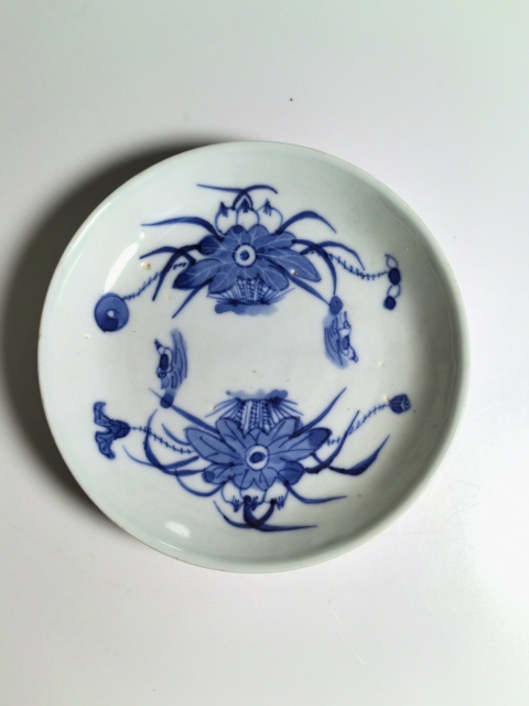 古玩陶瓷清道光 二級(jí)官青花滿池矯紋盤拍賣，當(dāng)前價(jià)格980元