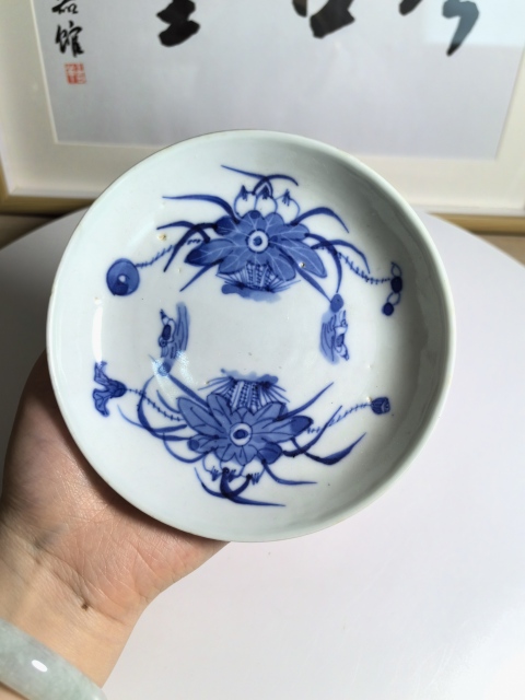 古玩陶瓷清道光 二級(jí)官青花滿池矯紋盤拍賣，當(dāng)前價(jià)格980元