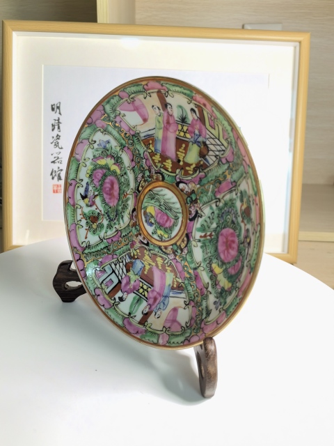 古玩陶瓷民國  廣彩人物故事紋盤拍賣，當前價格380元