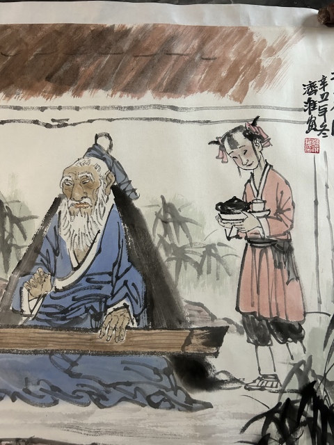 古玩字畫楊濟淮《撫琴圖》拍賣,當前價格455元