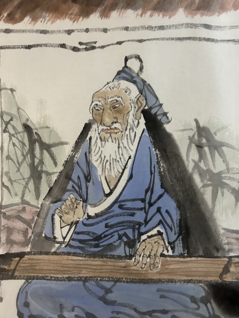 古玩字畫楊濟淮《撫琴圖》拍賣,當前價格455元