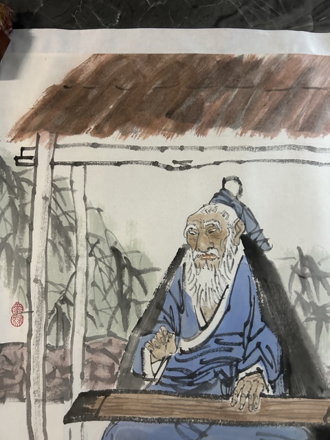 古玩字畫楊濟淮《撫琴圖》拍賣,當前價格455元