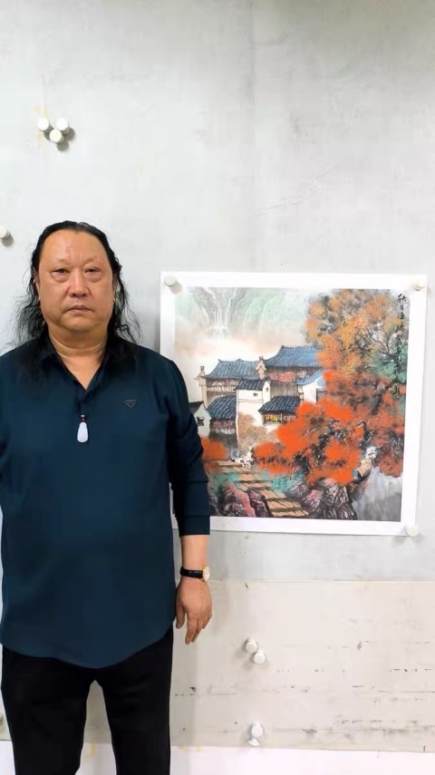 古玩字畫大紅袍畫家周卡《秋日漁歸》拍賣,當前價格2458元