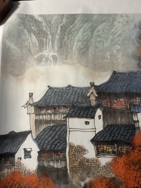 古玩字畫大紅袍畫家周卡《秋日漁歸》拍賣,當前價格2458元