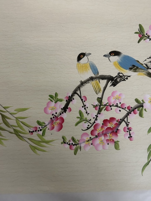 古玩字畫李麗芳《雙禽》拍賣,當前價格650元