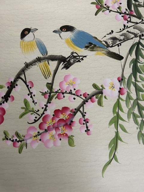 古玩字畫李麗芳《雙禽》拍賣,當前價格650元
