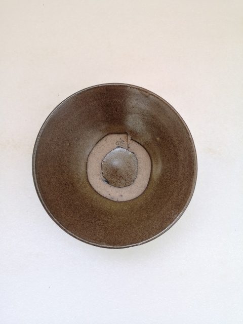 古玩陶瓷褐釉澀圈圈足疊燒工藝碗拍賣,當(dāng)前價格198元