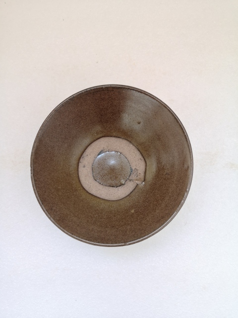 古玩陶瓷褐釉澀圈圈足疊燒工藝碗拍賣,當(dāng)前價格198元