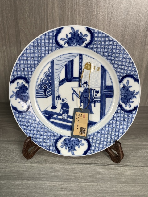 古玩陶瓷清康熙 青花人物故事紋折沿盤拍賣,當前價格13000元