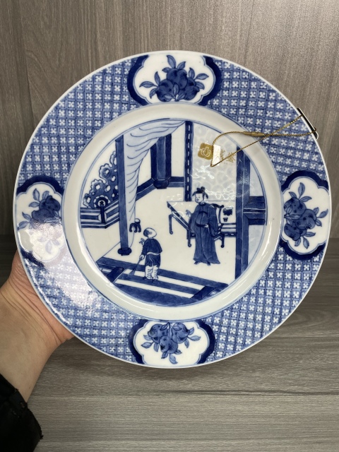 古玩陶瓷清康熙 青花人物故事紋折沿盤拍賣,當前價格13000元