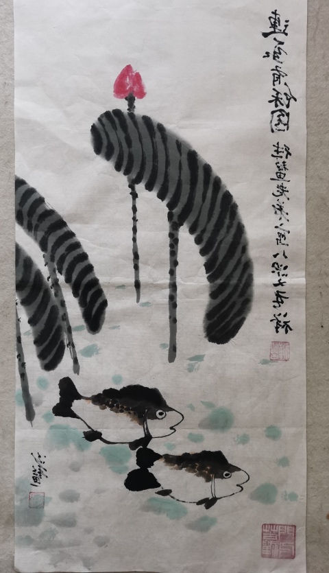 古玩字畫李苦禪大師門人也是親家田德鰲繪畫一幅拍賣,當前價格12000元