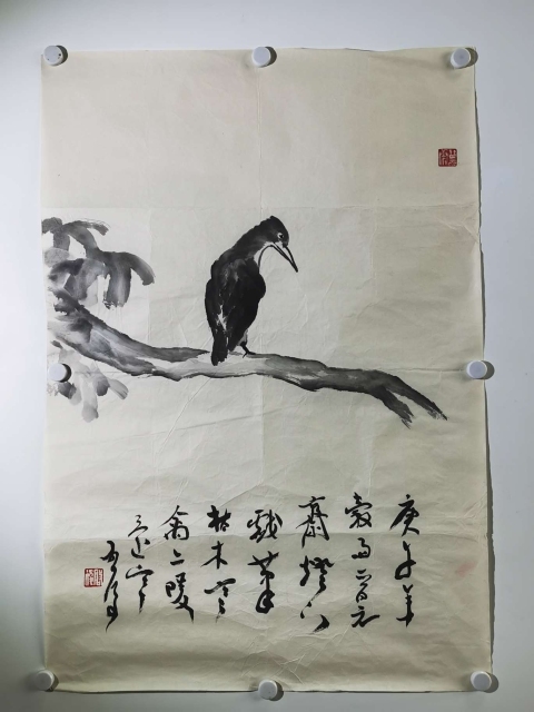 古玩字畫魏啟后花鳥拍賣,當前價格12000元