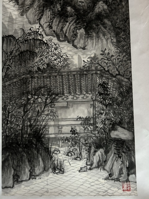 古玩字畫李煥輝大紅袍畫家《漁水安居圖》拍賣,當(dāng)前價(jià)格788元