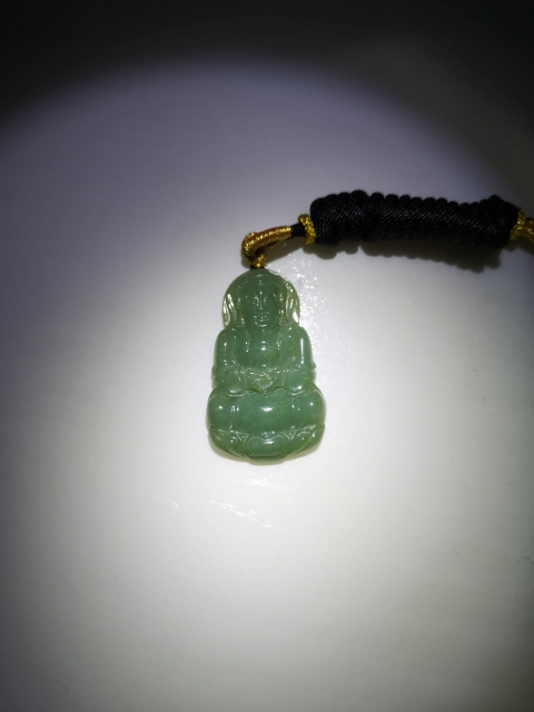 古玩玉器天然翡翠雕“觀音”掛件拍賣，當前價格580元