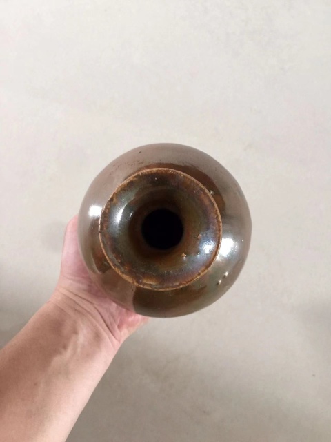古玩陶瓷磁州窯褐釉玉壺春瓶拍賣，當(dāng)前價格1600元