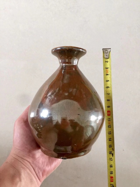 古玩陶瓷磁州窯褐釉玉壺春瓶拍賣，當(dāng)前價格1600元